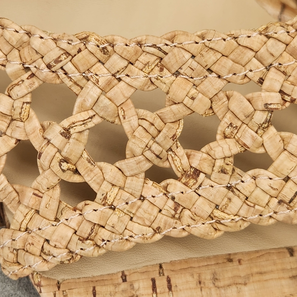 Antonio Melani Heeled Sandals 9.5 Tan Cork Woven Gretel Boho Cottagecore New$140 - Picture 7 of 16